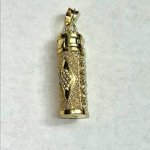 Amazing custom 14k gold vermeil urn cremation jewelry necklace rare unique charm